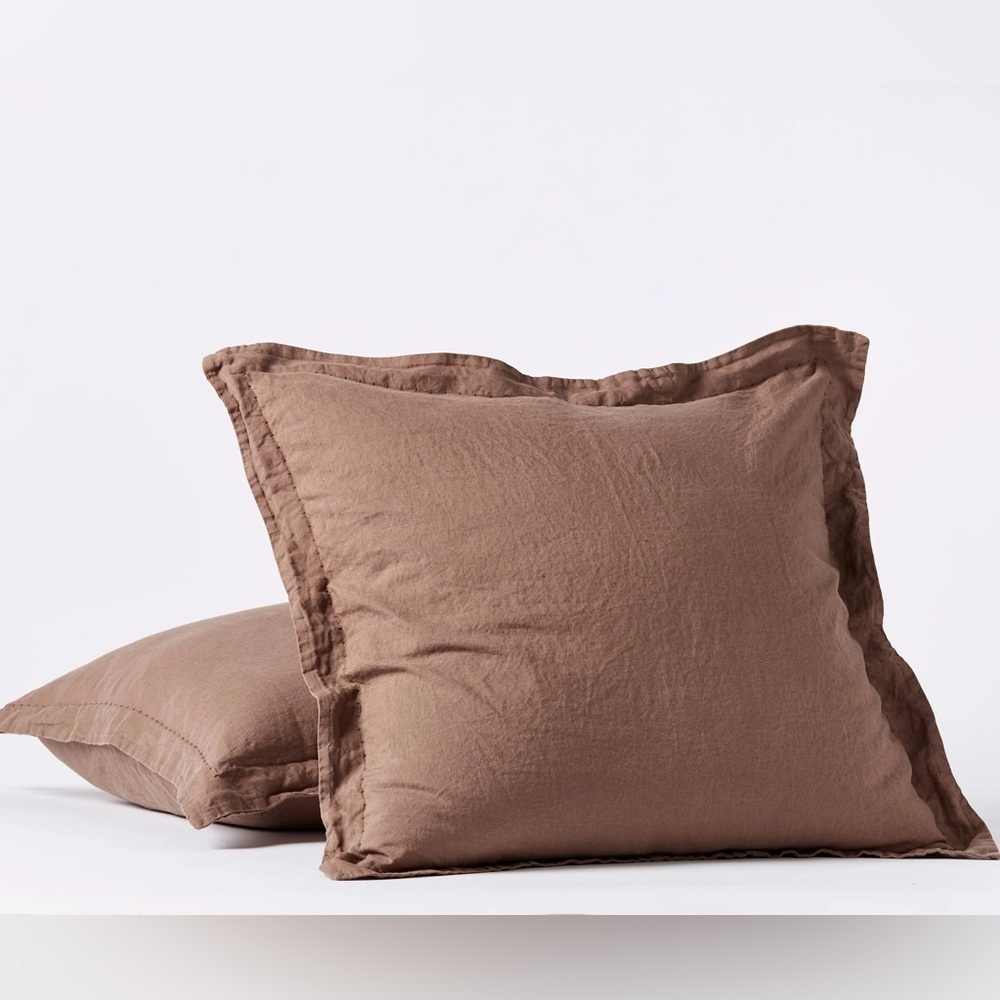 Coyuchi Relaxed Linen Euro Sham - Redwood